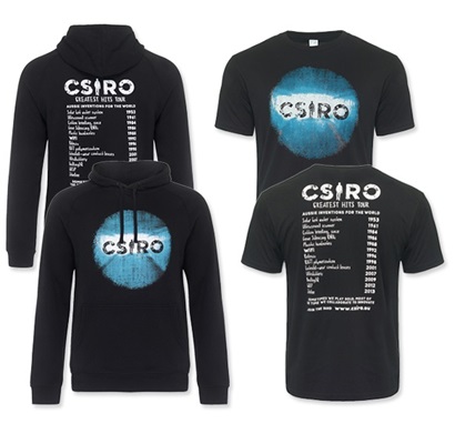 image of csiro-branded t-shirts and hoodies